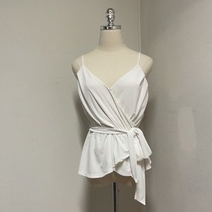 EXPRESS NWT SIZE M FAUX WRAP V-NECK PEPLUM TANK